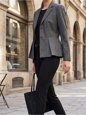 Vince Camuto Gray Peplum Blazer Jacket